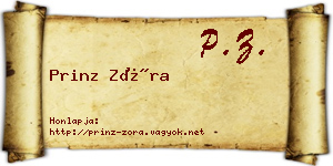 Prinz Zóra névjegykártya